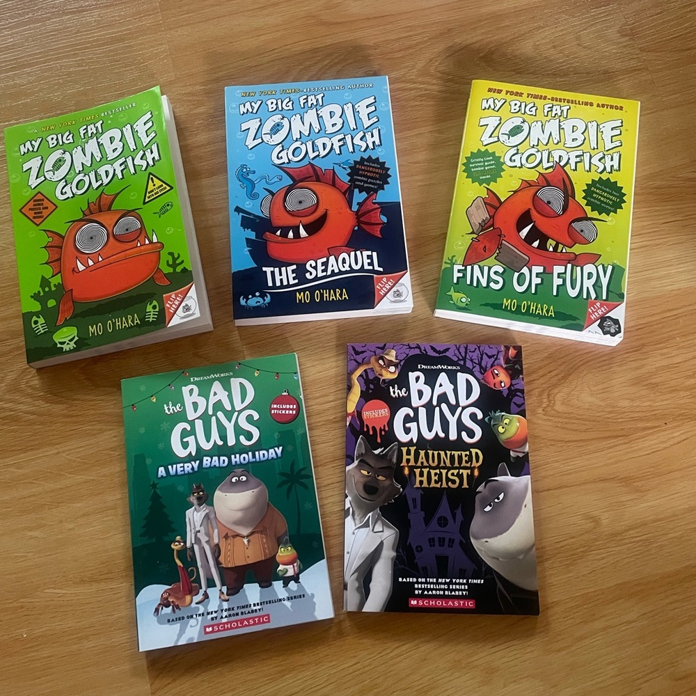 My Big Fat Zombie Goldfish & The Bad Guys book lot